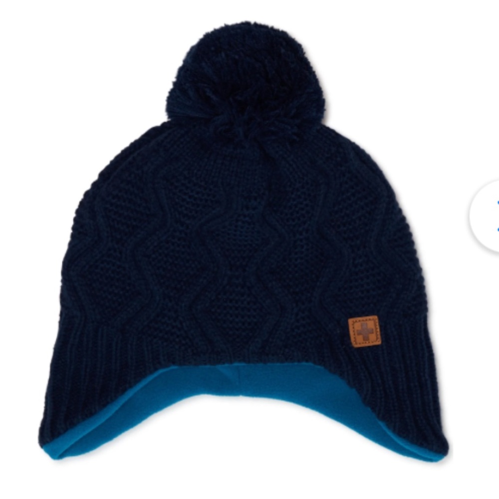Blue, Orange and Grey, Swiss Tech Toddler Boy Ski Beanie hat!